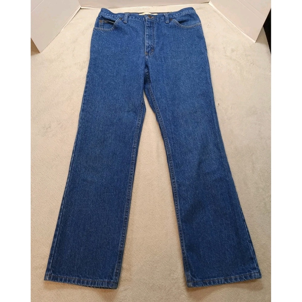 Lee Y2k Blue Jeans Men's Regular Fit 34x32 Straight Leg Five Pocket Design Work